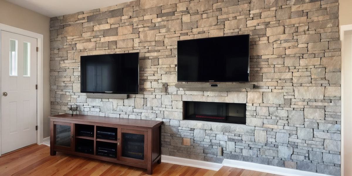 How can I mount a TV on an uneven stone wall