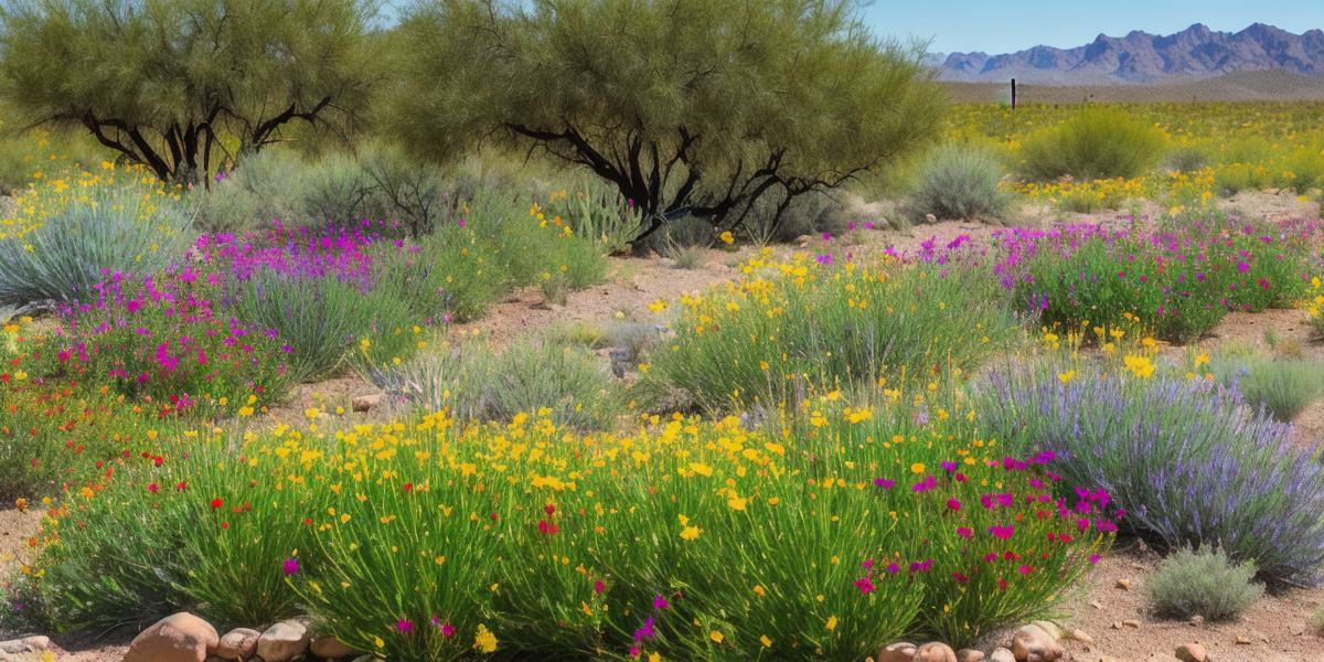 How can I effectively manage and control weeds in my Arizona garden to maintain a wildflower desert design