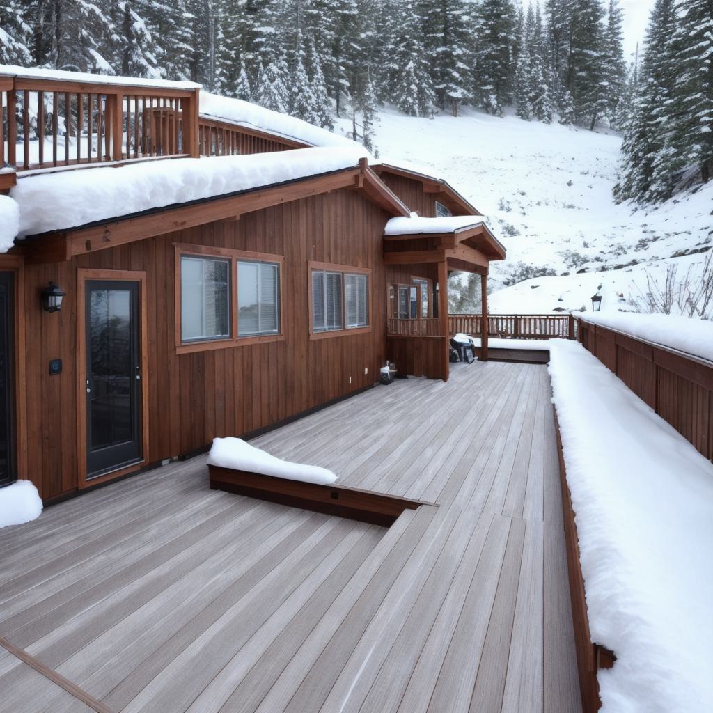 How can I prevent ice buildup on my wooden deck and steps