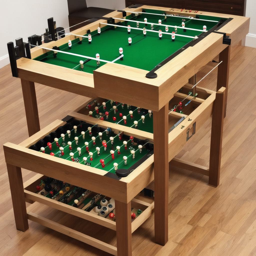 How can I properly move a foosball table without damaging it